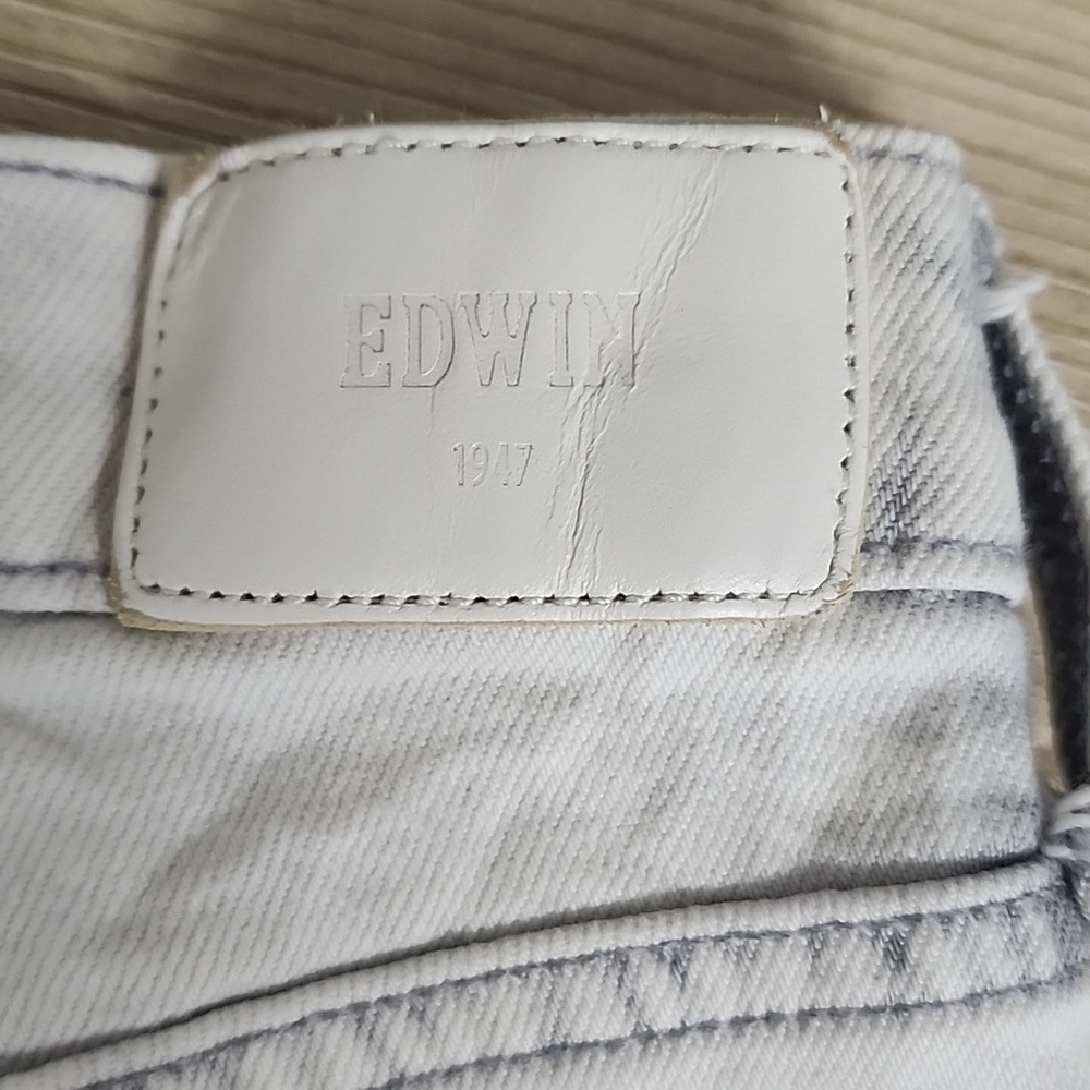 Edwin Orbital Grey Straight Y2K 90's Button Fly Preppy Denim Jeans Women's - Picture 9 of 10